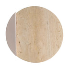 Table d'appoint en C Javier 20 en marbre naturel/métal, fabriquée à la main, contemporaine, beige/rose beige