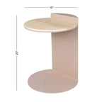 Table d'appoint en C Javier 20 en marbre naturel/métal, fabriquée à la main, contemporaine, beige/rose beige