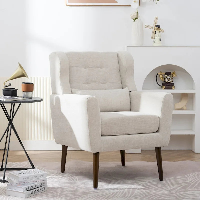 Fauteuil d'appoint moderne, Fauteuils en chenille pour salon, Chaise longue rembourrée douce et confortable pour petit espace, Chambre à coucher
