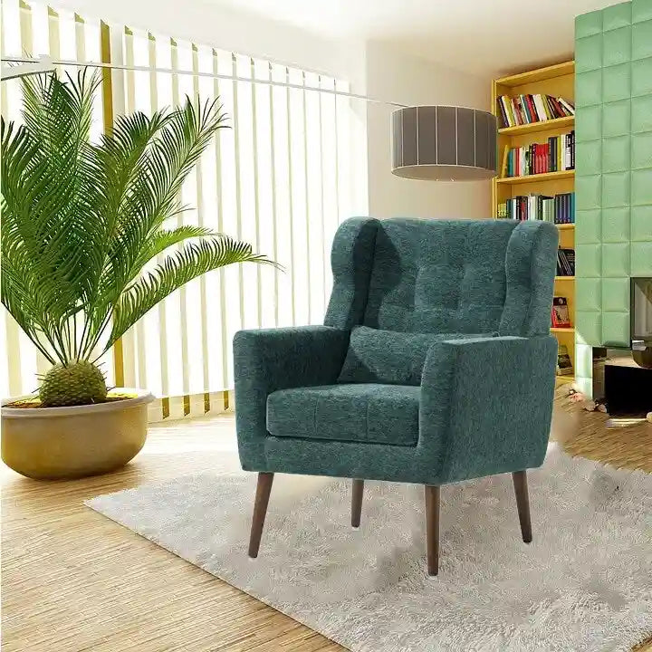 Fauteuil d'appoint moderne, Fauteuils en chenille pour salon, Chaise longue rembourrée douce et confortable pour petit espace, Chambre à coucher