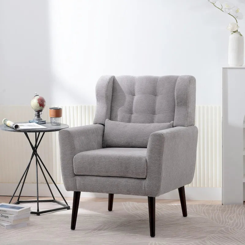 Fauteuil d'appoint moderne, Fauteuils en chenille pour salon, Chaise longue rembourrée douce et confortable pour petit espace, Chambre à coucher