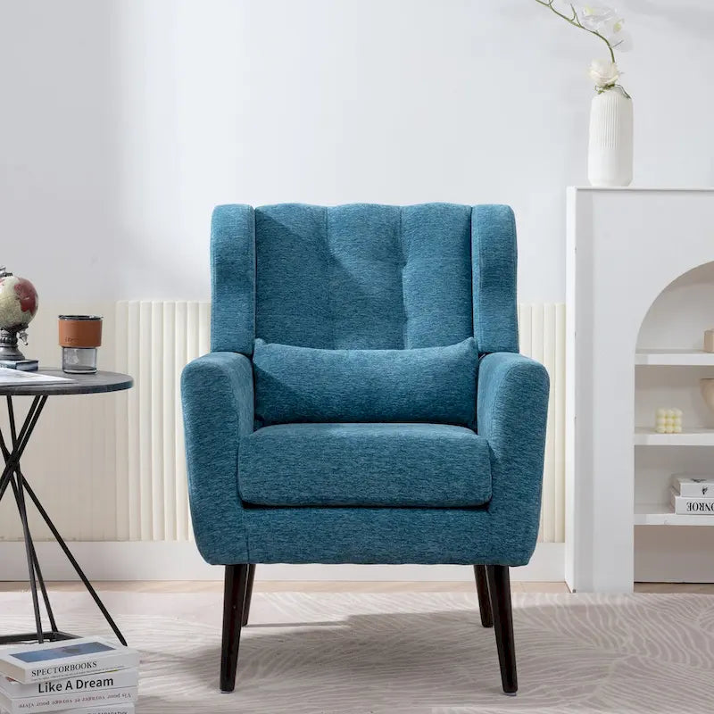 Fauteuil d'appoint moderne, Fauteuils en chenille pour salon, Chaise longue rembourrée douce et confortable pour petit espace, Chambre à coucher