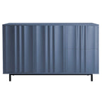Meuble de Rangement Motif Vague avec 2 Portes et 2 Tiroirs, Réglable, Adapté pour Bureau, Entrée et Salon
