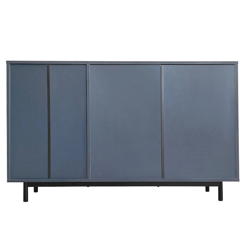 Meuble de Rangement Motif Vague avec 2 Portes et 2 Tiroirs, Réglable, Adapté pour Bureau, Entrée et Salon