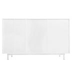 Meuble de Rangement Motif Vague avec 2 Portes et 2 Tiroirs, Réglable, Adapté pour Bureau, Entrée et Salon