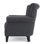 Fauteuil d'appoint avec dossier capitonné et pieds en bois