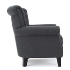 Fauteuil d'appoint avec dossier capitonné et pieds en bois