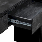 Console Unique Rétro avec Silhouette Ouverte, Deux Tiroirs Supérieurs