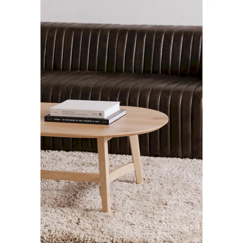 Table basse Tyier Mid-Century Modern en chêne massif - 54 L x 17 H x 28 P