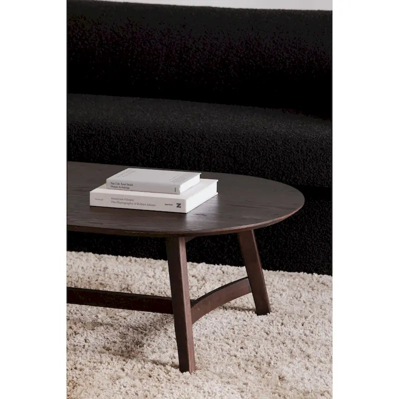 Table basse Tyier Mid-Century Modern en chêne massif - 54 L x 17 H x 28 P