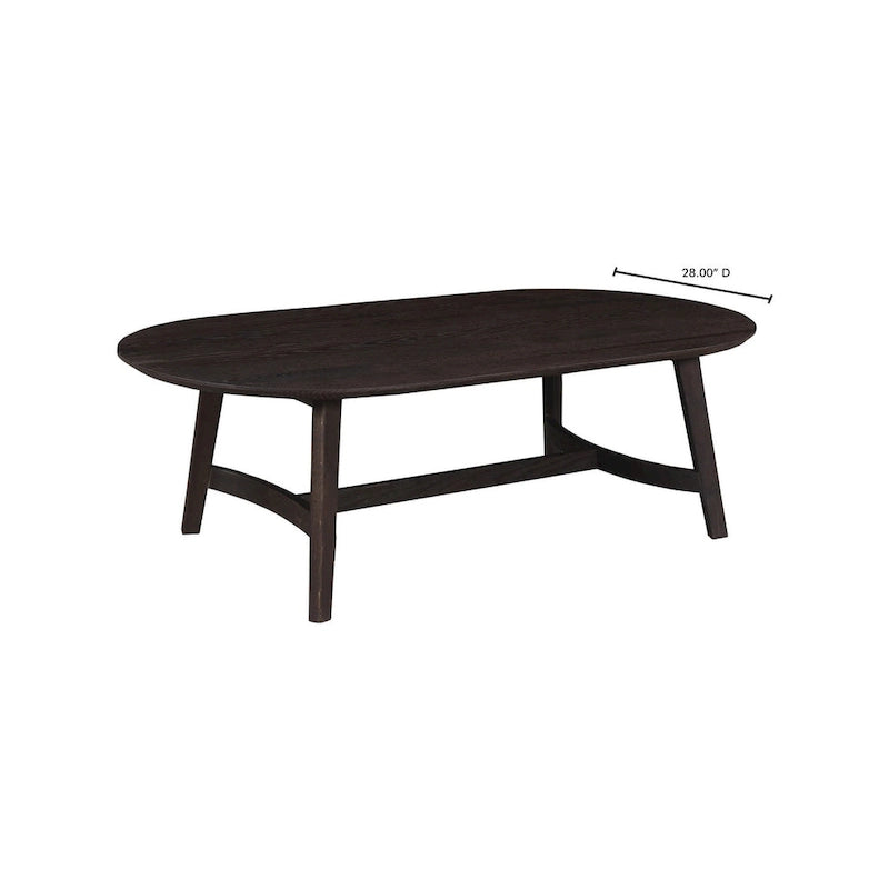 Table basse Tyier Mid-Century Modern en chêne massif - 54 L x 17 H x 28 P