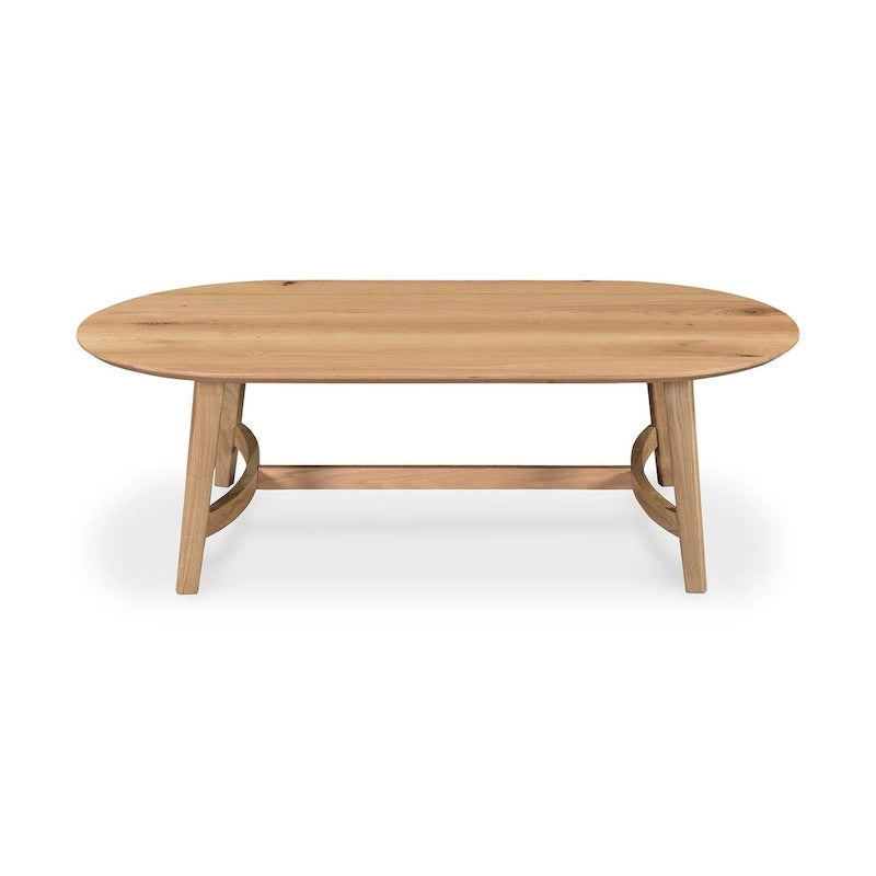 Table basse Tyier Mid-Century Modern en chêne massif - 54 L x 17 H x 28 P
