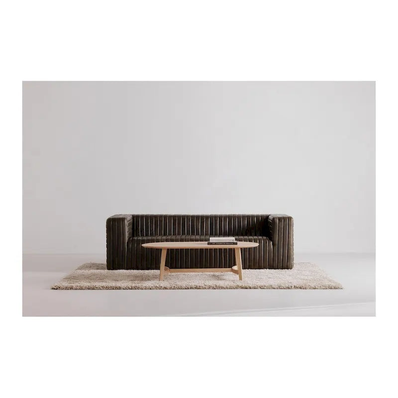 Table basse Tyier Mid-Century Modern en chêne massif - 54 L x 17 H x 28 P