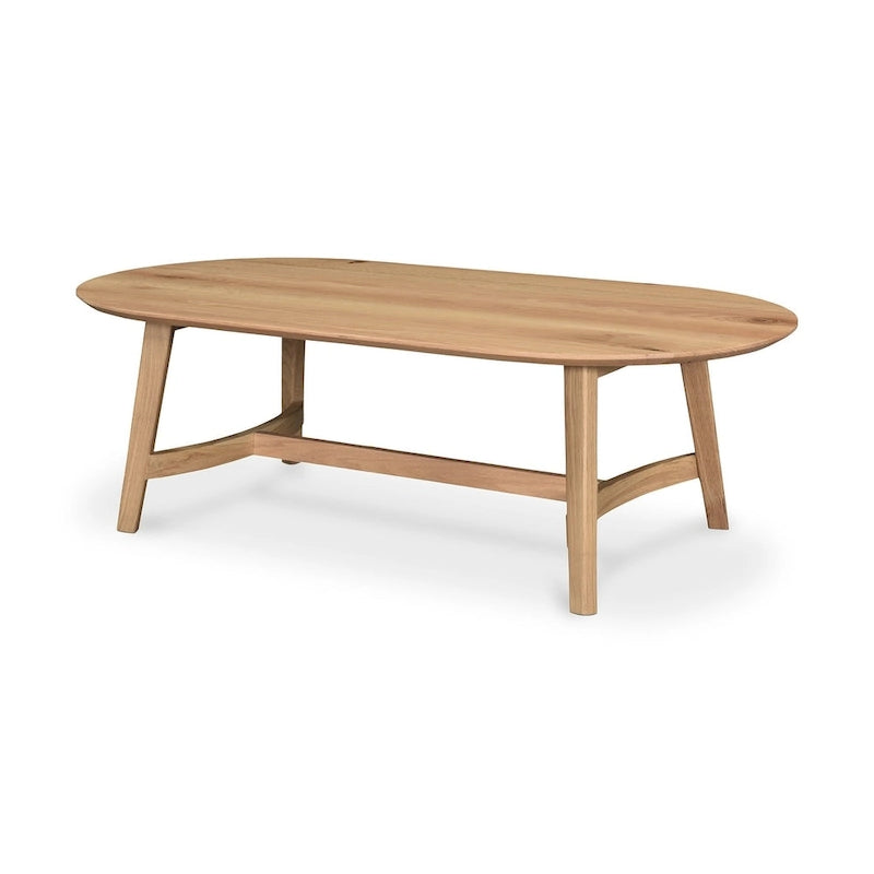 Table basse Tyier Mid-Century Modern en chêne massif - 54 L x 17 H x 28 P