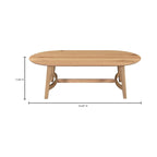 Table basse Tyier Mid-Century Modern en chêne massif - 54 L x 17 H x 28 P