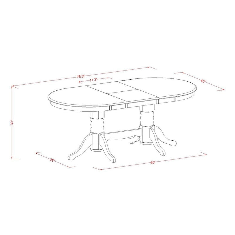 Table de cuisine 5 pièces - Table à manger ovale avec rallonge papillon et 4 chaises de salle à manger, chêne