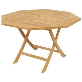 Table de salle à manger octogonale Crestwood en teck faite à la main (Indonésie)