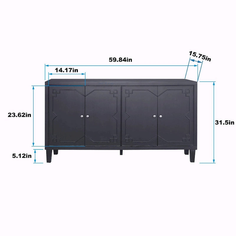 Buffet de salle à manger 4 portes en bois