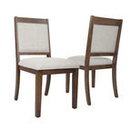 Chaise de salle à manger en bois rembourrée à dossier ouvert (lot de 2)