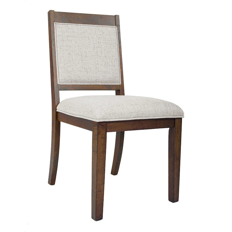 Chaise de salle à manger en bois rembourrée à dossier ouvert (lot de 2)