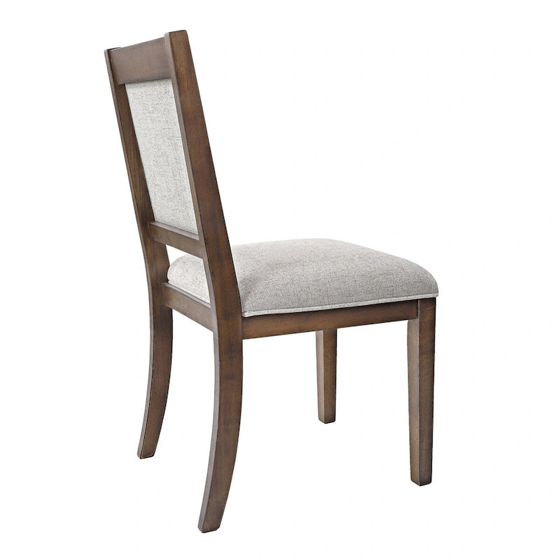 Chaise de salle à manger en bois rembourrée à dossier ouvert (lot de 2)