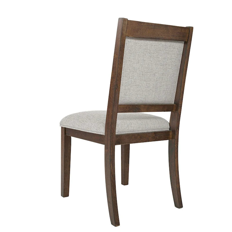 Chaise de salle à manger en bois rembourrée à dossier ouvert (lot de 2)