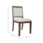 Chaise de salle à manger en bois rembourrée à dossier ouvert (lot de 2)