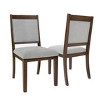 Chaise de salle à manger en bois rembourrée à dossier ouvert (lot de 2)