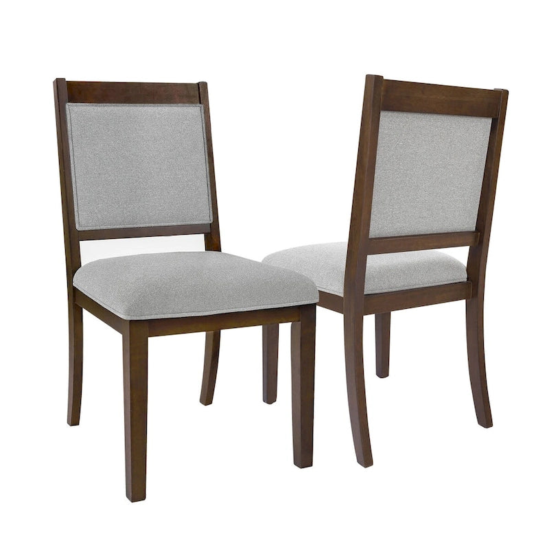 Chaise de salle à manger en bois rembourrée à dossier ouvert (lot de 2)
