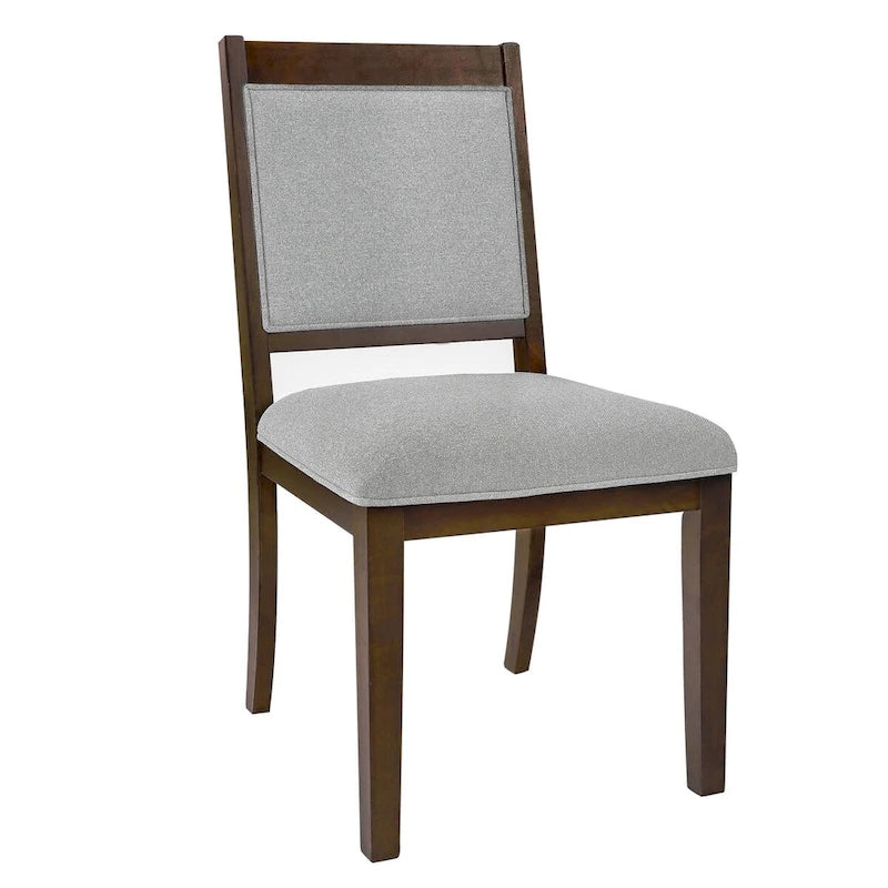 Chaise de salle à manger en bois rembourrée à dossier ouvert (lot de 2)