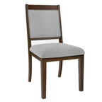Chaise de salle à manger en bois rembourrée à dossier ouvert (lot de 2)
