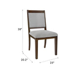 Chaise de salle à manger en bois rembourrée à dossier ouvert (lot de 2)