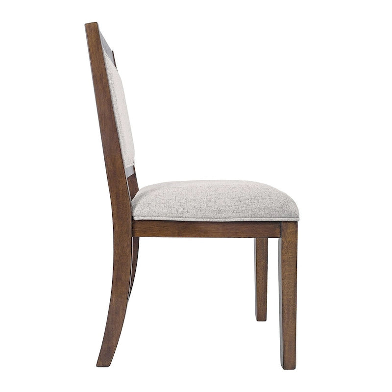 Chaise de salle à manger en bois rembourrée à dossier ouvert (lot de 2)