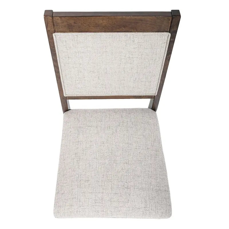 Chaise de salle à manger en bois rembourrée à dossier ouvert (lot de 2)