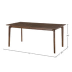 Table de salle à manger 71" de large, marron