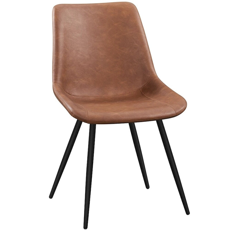 Chaises de salle à manger en similicuir avec pieds en métal