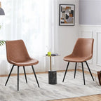 Chaises de salle à manger en similicuir avec pieds en métal