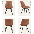 Chaises de salle à manger en similicuir avec pieds en métal