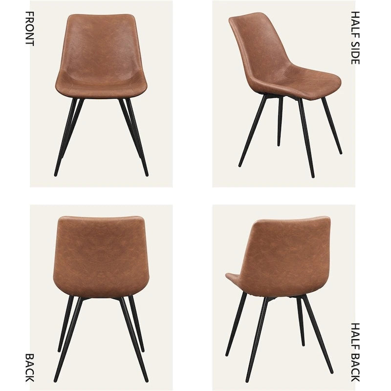 Chaises de salle à manger en similicuir avec pieds en métal