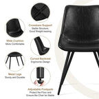 Chaises de salle à manger en similicuir avec pieds en métal