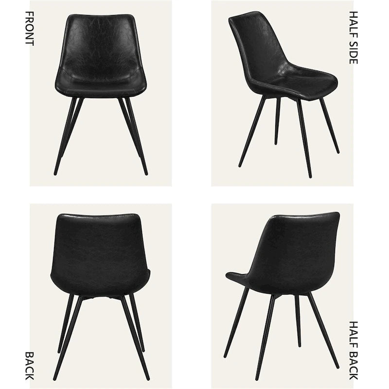 Chaises de salle à manger en similicuir avec pieds en métal
