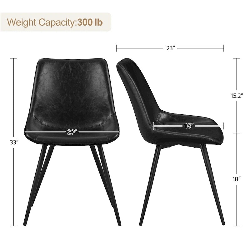 Chaises de salle à manger en similicuir avec pieds en métal