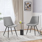 Chaises de salle à manger en similicuir avec pieds en métal