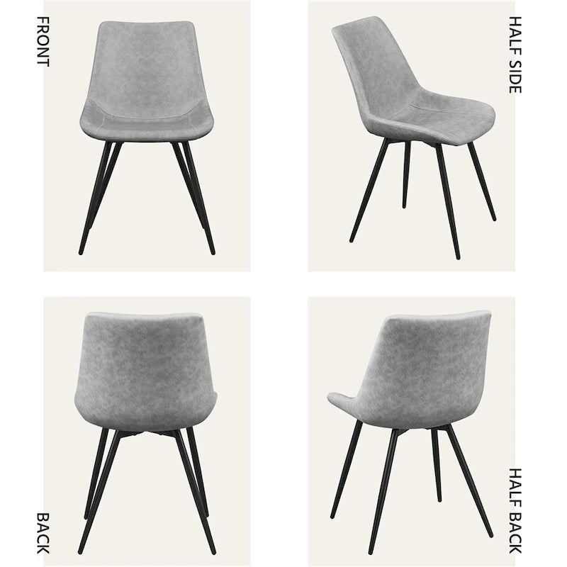 Chaises de salle à manger en similicuir avec pieds en métal