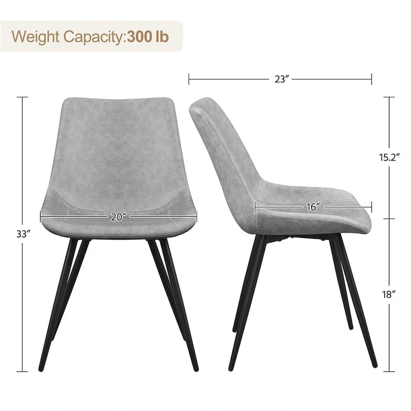 Chaises de salle à manger en similicuir avec pieds en métal