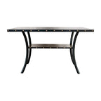 Table de comptoir Sie de 38 pouces, rectangulaire, garniture cloutée, bois noir