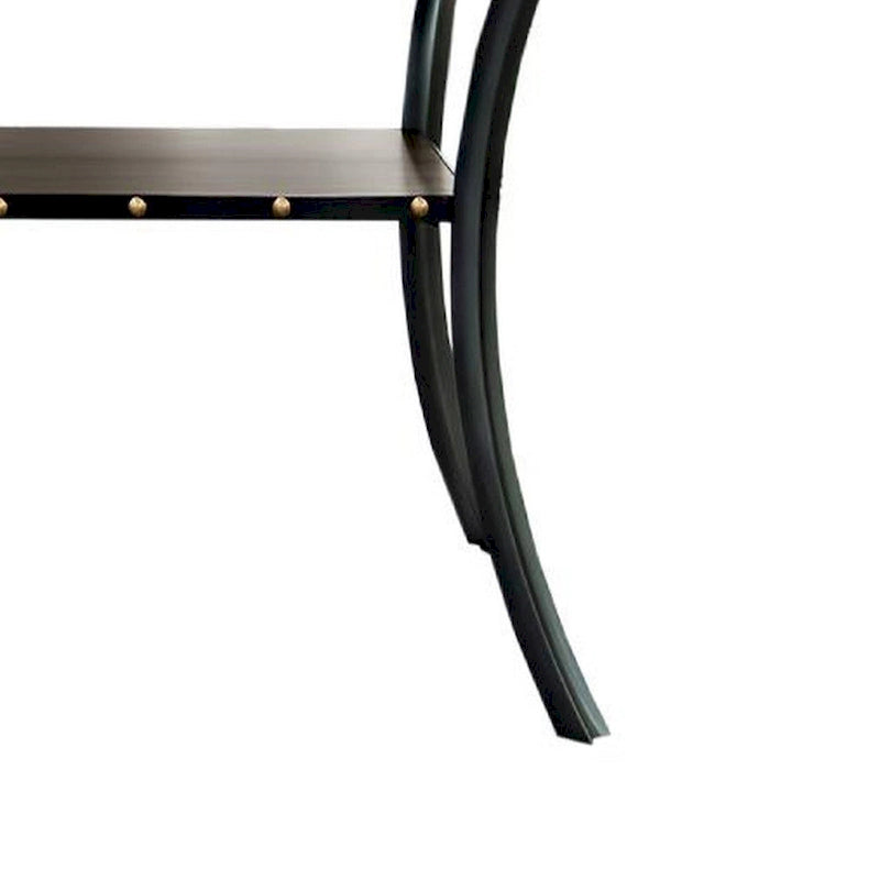Table de comptoir Sie de 38 pouces, rectangulaire, garniture cloutée, bois noir