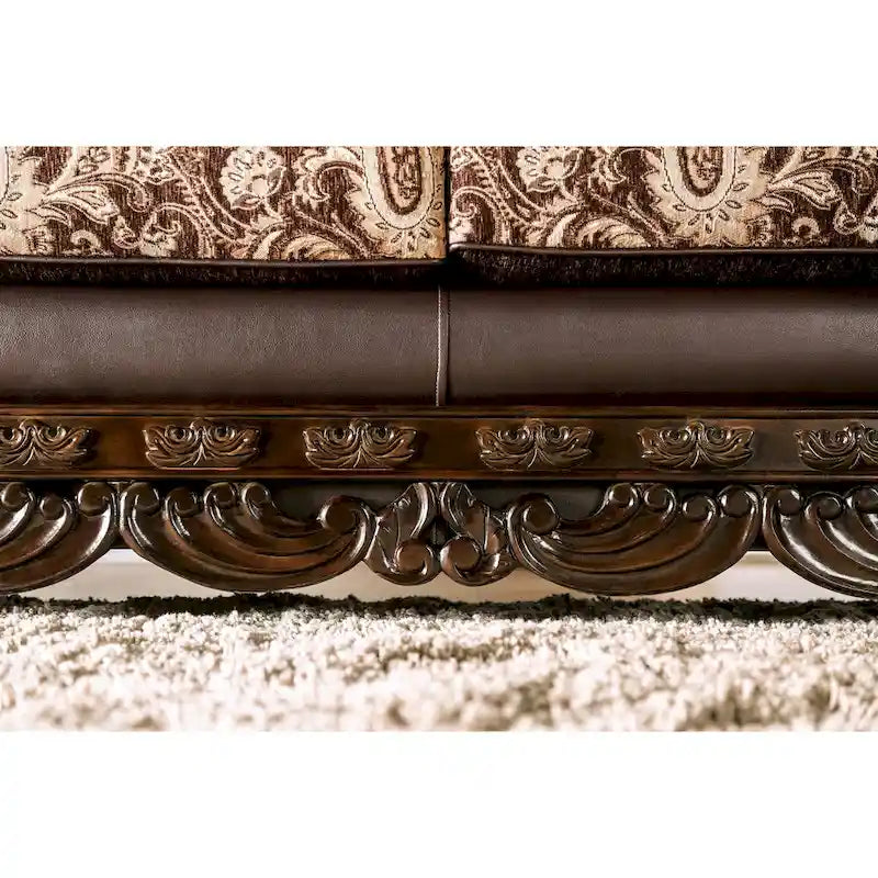Causeuse semi-ferme Dayaram en chenille marron traditionnelle