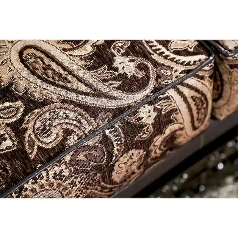 Causeuse semi-ferme Dayaram en chenille marron traditionnelle