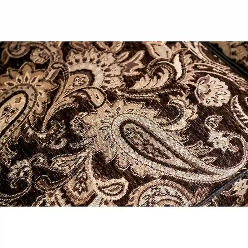 Causeuse semi-ferme Dayaram en chenille marron traditionnelle